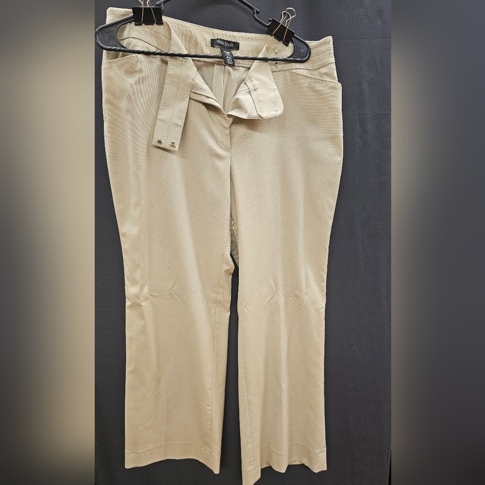 White House Black Market Beige Wide Leg Pants